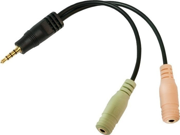 LogiLink 3.5mm male - 2x 3.5mm female (CA0021) makes headset from pc to ps4 