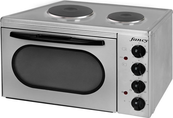 Fancy 0154 Ηλεκτρικό Φουρνάκι 30.5lt με 2 Εστίες Inox