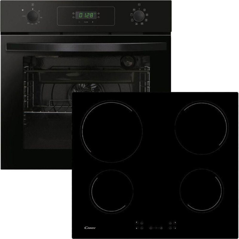 Candy FIDCP N615 L + CH64CCB/4U2 Φούρνος άνω Πάγκου 65lt με Κεραμικές Εστίες Π59.5εκ. Μαύρος