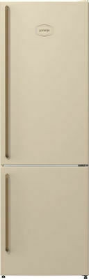 Ψυγειοκαταψύκτης 300lt NoFrost Υ185xΠ60εκ. Gorenje NRK6192CLI Μπεζ Εγγύηση 4 Έτη