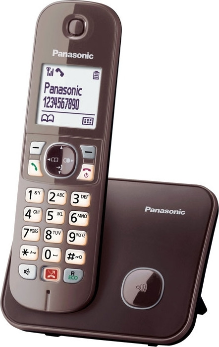 Ασύρματο Τηλέφωνο με Aνοιχτή Aκρόαση Καφέ Panasonic KX-TG6851GRA 