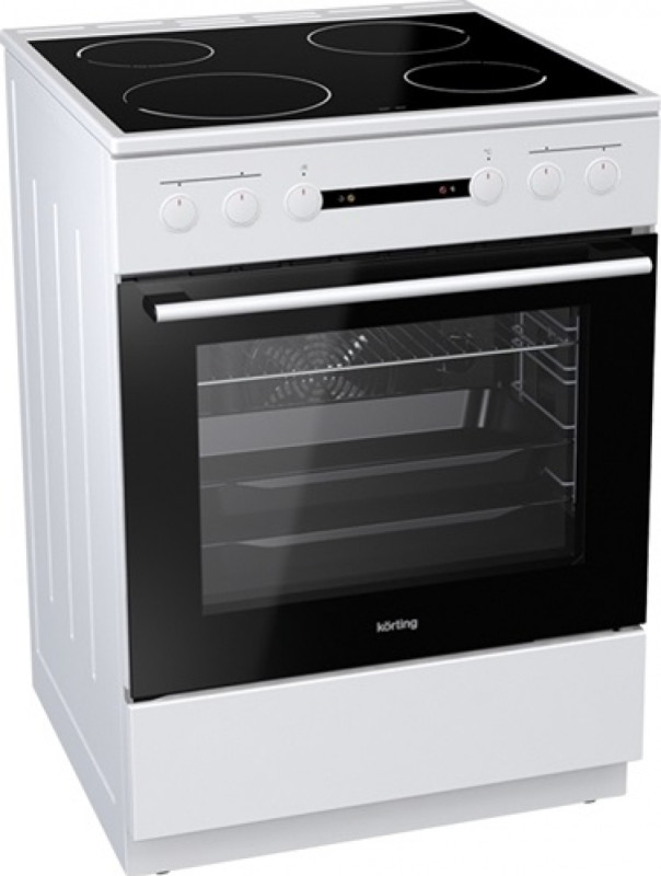 Korting KEC 6151 WPG 71lt Κουζίνα 71lt με Κεραμικές Εστίες Π60εκ. Λευκή