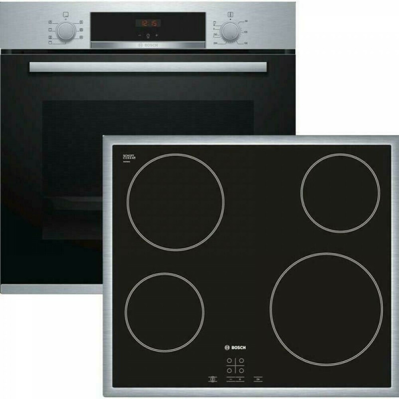 Bosch BA51FN02 (HBA513BS00 + PKE645BA2E) Φούρνος άνω Πάγκου 71lt με Κεραμικές Εστίες Π59.4εκ. Inox