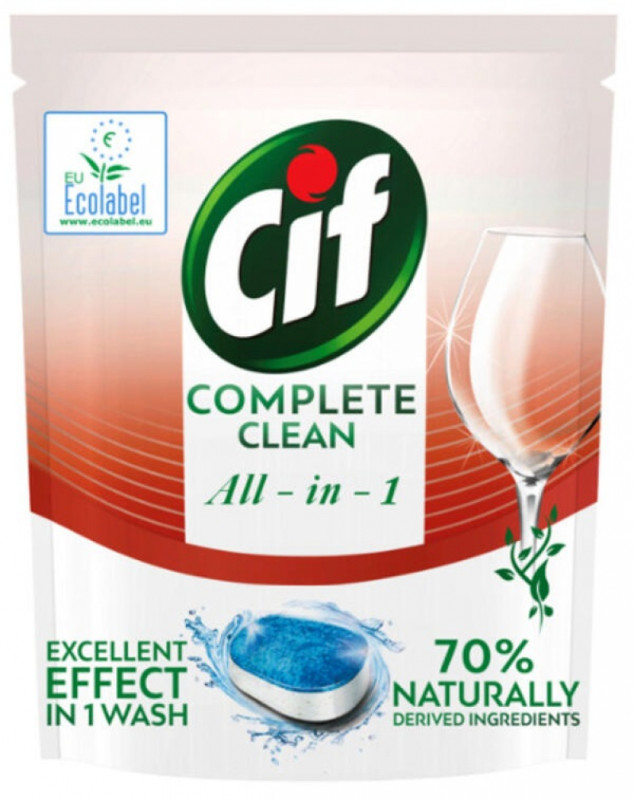 Cif Complete Clean All in 1 46 Κάψουλες Πλυντηρίου Πιάτων Οικολογικές 805gr