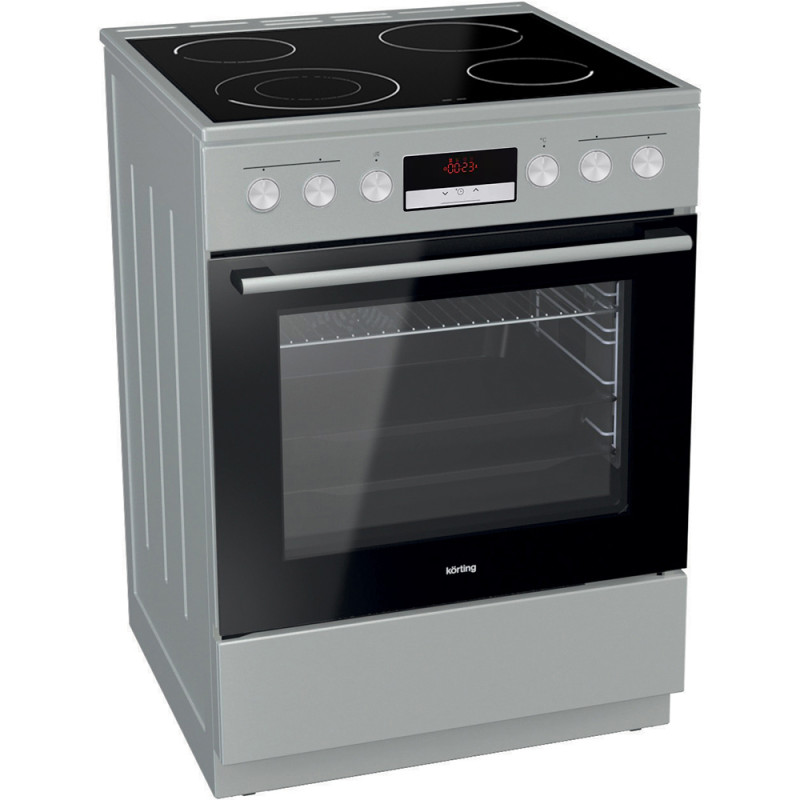 Korting KEC6C60XPC Κουζίνα 71lt με Κεραμικές Εστίες Π60εκ. Inox 