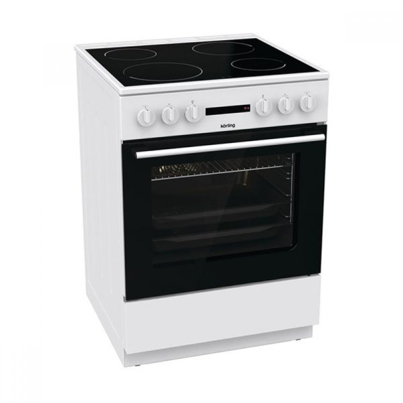 Korting KEC6A60WG Κουζίνα 71lt με Κεραμικές Εστίες Π60εκ. Λευκή