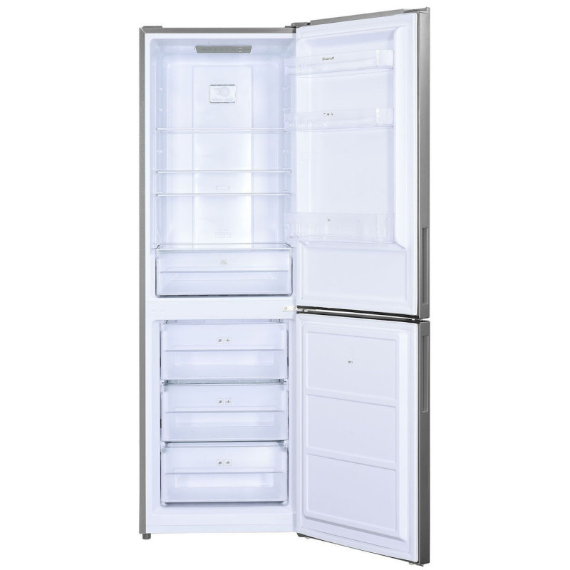 Brandt Ψυγειοκαταψύκτης BFC8562NX NoFrost Υ185xΠ60xΒ68.5εκ. Γκρι