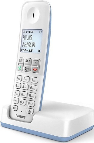 Philips D2501 Ασύρματο Τηλέφωνο με Ελληνικό Μενού Λευκό