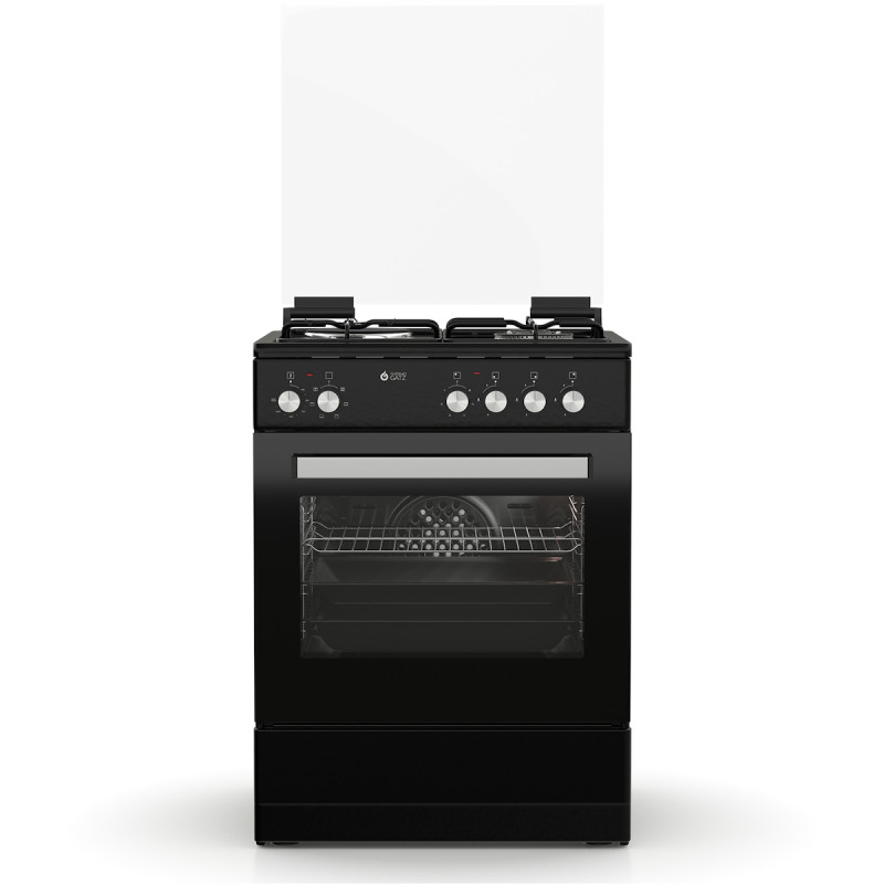 Thermogatz TGS 3531 BL Κουζίνα 60lt με Εστίες Φυσικού Αερίου Π60εκ. Μαύρη