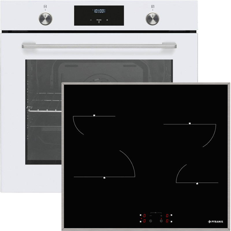 Pyramis PO78062009PWH + PHC61410IFB Φούρνος άνω Πάγκου 78lt με Κεραμικές Εστίες Π59.5εκ. Λευκός  Pyramis PO78062009PWH + PHC61410IFB Φούρνος άνω Πάγκου 78lt με Κεραμικές Εστίες Π59.5εκ. Λευκός