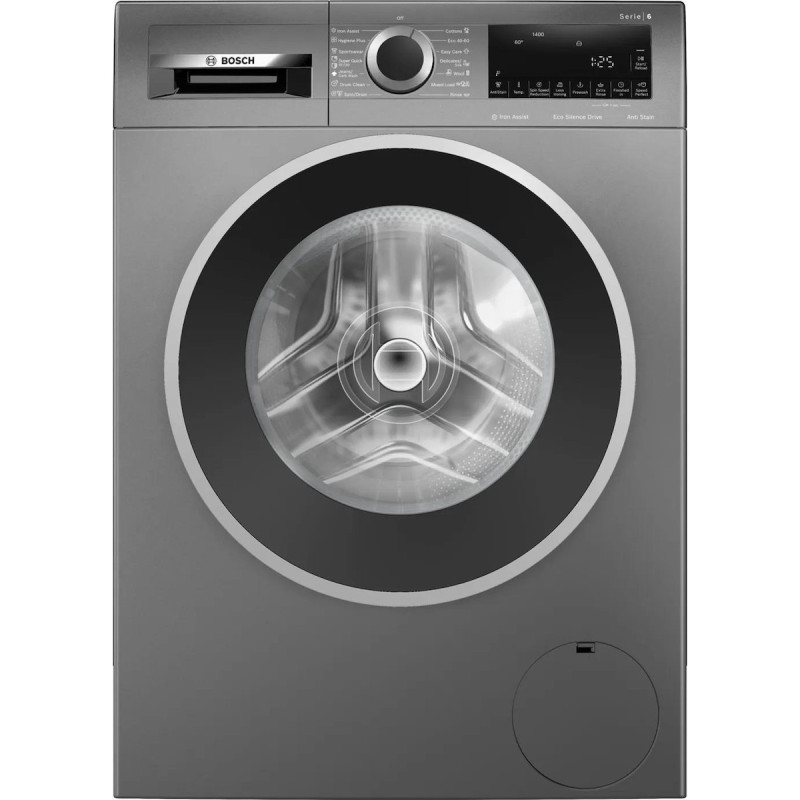 Bosch Πλυντήριο Ρούχων 9kg με Τεχνολογία Ατμού 1400 Στροφών Iron Assist Inox WGG244ZREU