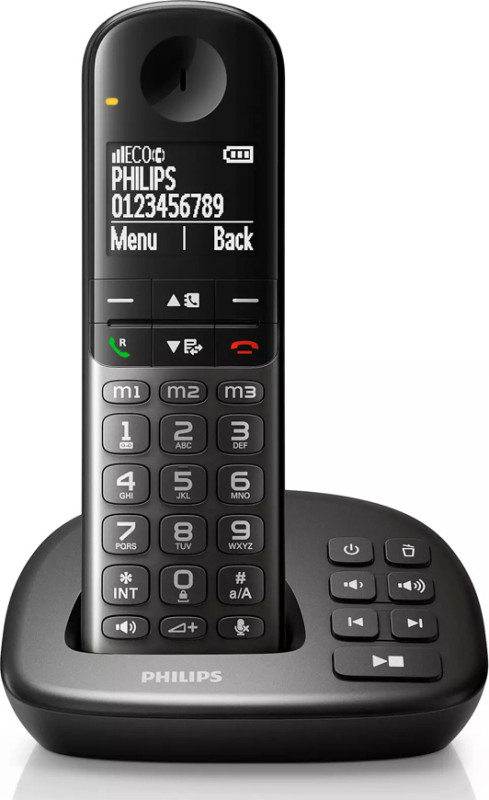 Philips XL4951DS/34 Ασύρματο Τηλέφωνο με Ελληνικό Μενού Μαύρο
