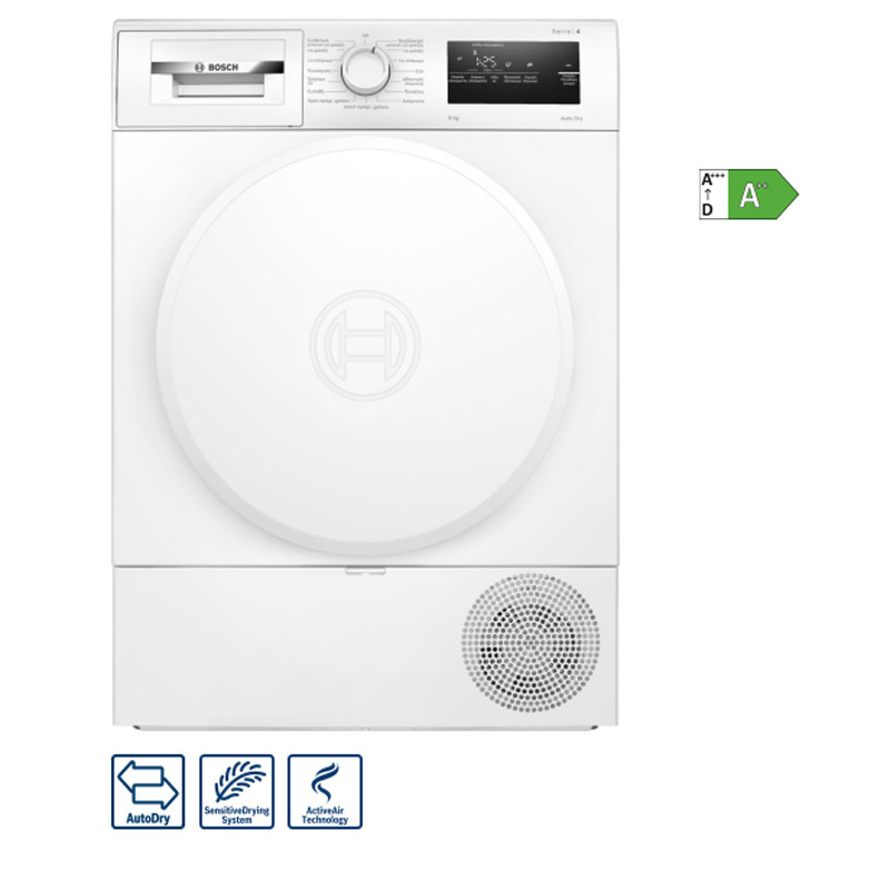 Στεγνωτήριο Ρούχων Bosch WTH83208GR 8 kg D