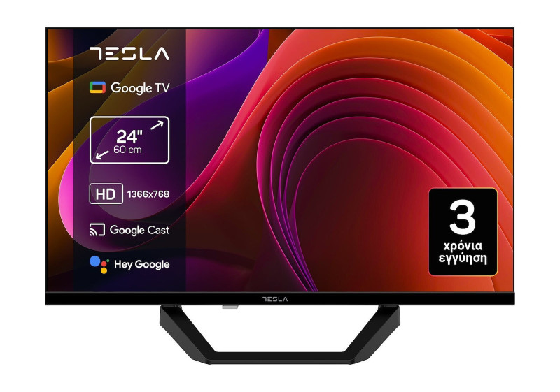 TV Tesla 24E655BHS 24'' Smart HD Google TV Εγγύηση 3 Έτη