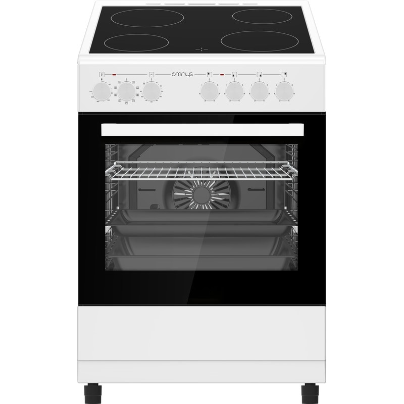 OMNYS EC6809MRW 80 Lt Λευκό Ηλεκτρική Κουζίνα Κεραμική Εγγύηση 5 Έτη