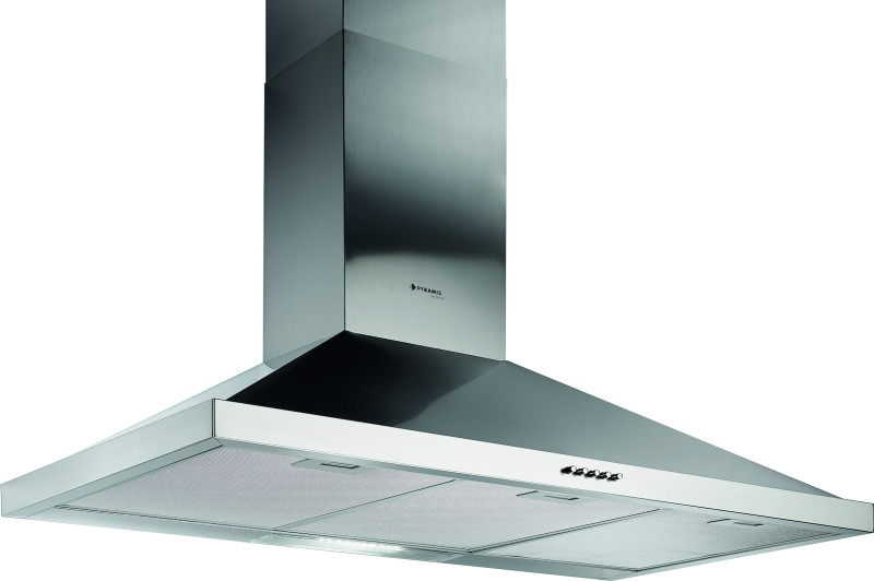Pyramis Ecoline Τετράγωνος Απορροφητήρας Καμινάδα 90cm Inox (065030901)