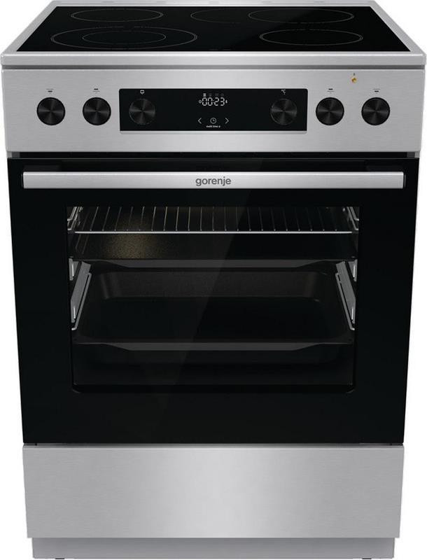 Gorenje GECS6C70XPA Κουζίνα 71lt με Κεραμικές Εστίες Π60εκ. Inox Εγγύηση 4 Έτη