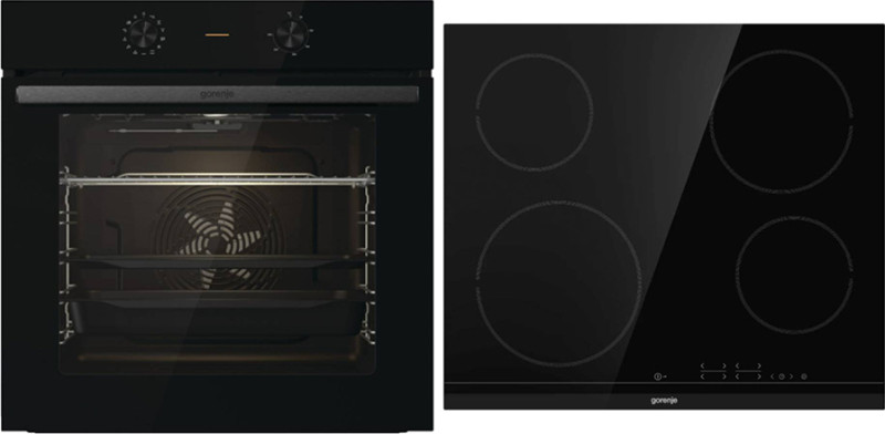 Gorenje BO6717E03BG + ECT641BCSC Φούρνος άνω Πάγκου 77lt με Κεραμικές Εστίες Π59.5εκ. Μαύρος Εγγύηση 4 Έτη