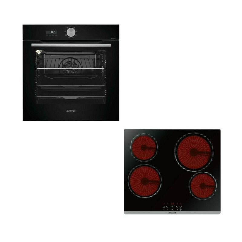 Brandt BOH7532B + BPV 6421 B Φούρνος άνω Πάγκου 73lt με Κεραμικές Εστίες Π56εκ. Μαύρος
