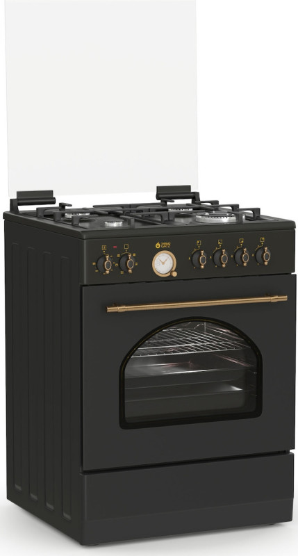 Thermogatz TGS 4310 ANTH Κουζίνα 60lt με Εστίες Υγραερίου Π60εκ. Μαύρη