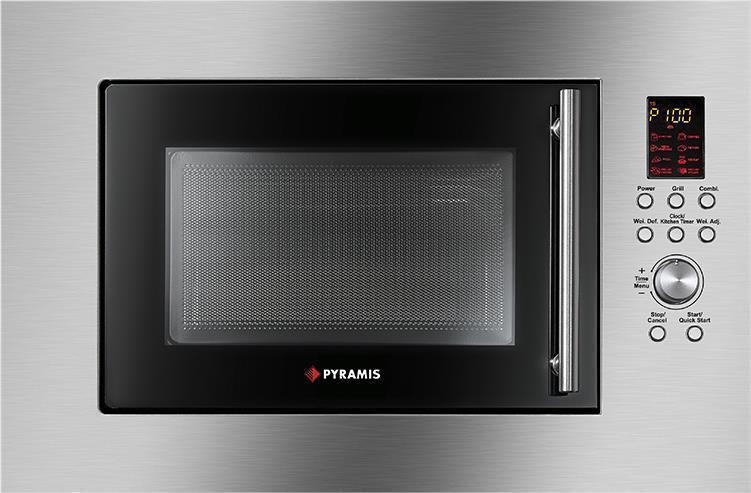 Pyramis 30 Εντοιχιζόμενος Φούρνος Μικροκυμάτων με Grill 23lt Inox 034011301
