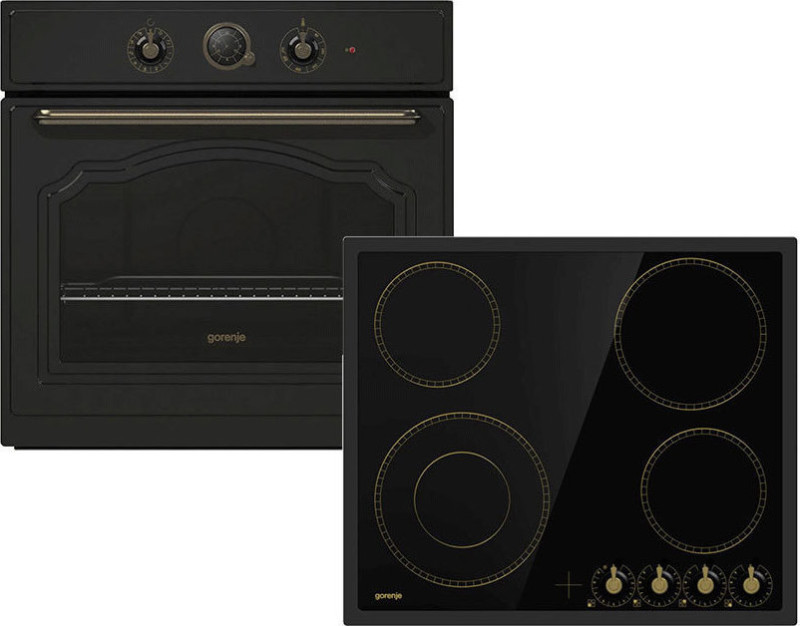 Gorenje BO7732CLB + EC642CLB Φούρνος άνω Πάγκου 71lt με Κεραμικές Εστίες Π59.5εκ. Εγγύηση 4 Έτη