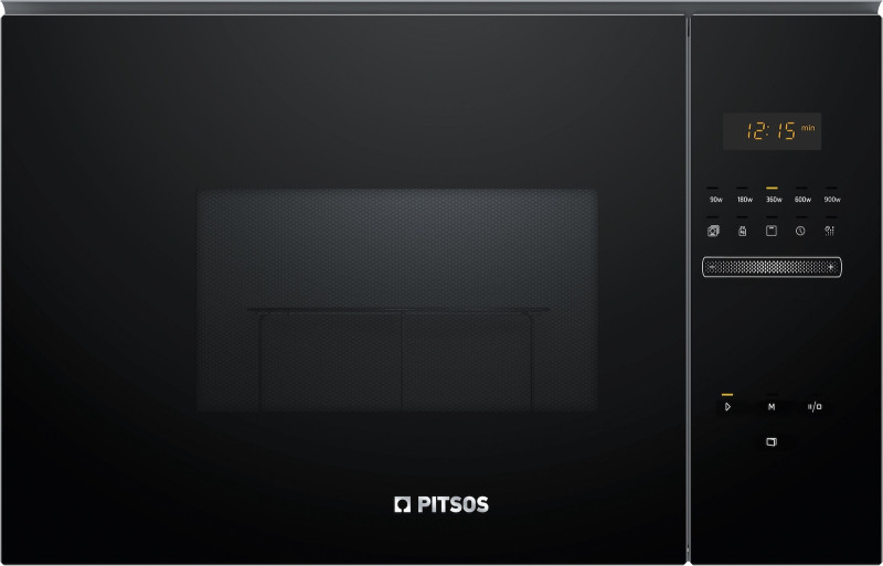 Pitsos PG30W75X2 Εντοιχιζόμενος Φούρνος Μικροκυμάτων με Grill 25lt Μαύρος