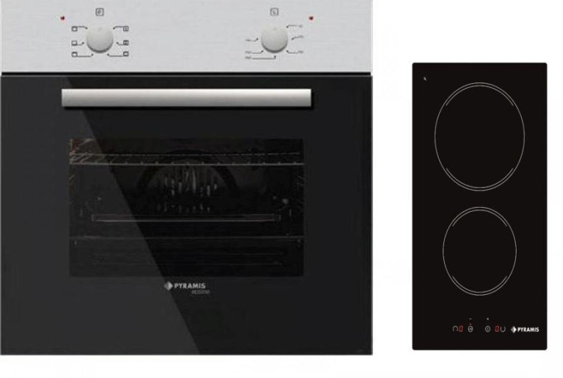 Pyramis 60ΑΠ 1006A + 29HL 246 Φούρνος άνω Πάγκου 66lt με Κεραμικές Εστίες Π59.5εκ. Inox