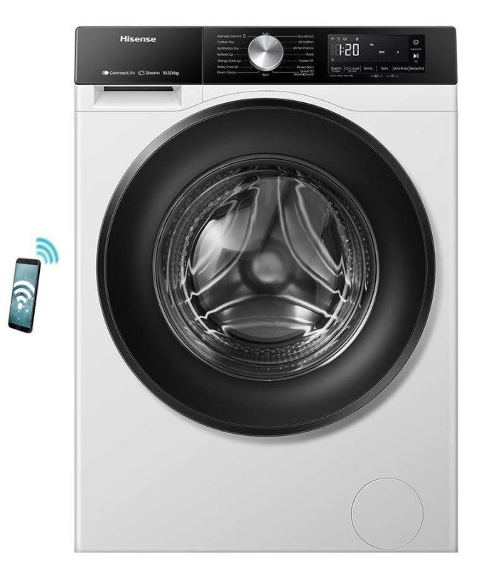 Πλυντήριο - Στεγνωτήριο Ρούχων Hisense WD3S1043BW3 10.5 kg/6 kg A/D