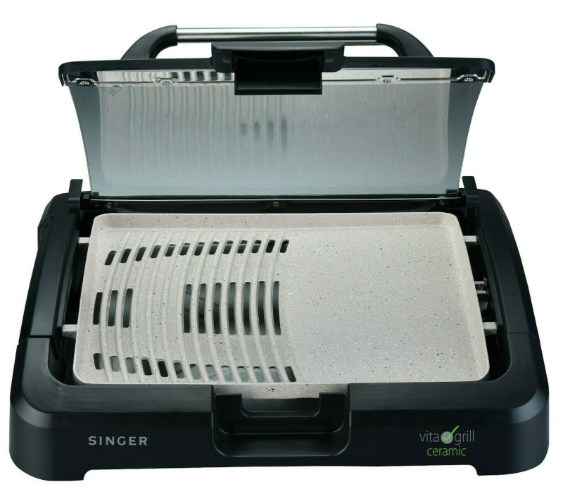 Singer Vita VG-2200 Ηλεκτρική κεραμική ψησταριά με γυάλινο καπάκι 