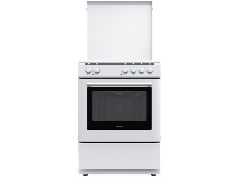 Hyundai HCMU22-6560E/W Κουζίνα 72lt με Εμαγιέ Εστίες Π60εκ. Λευκή