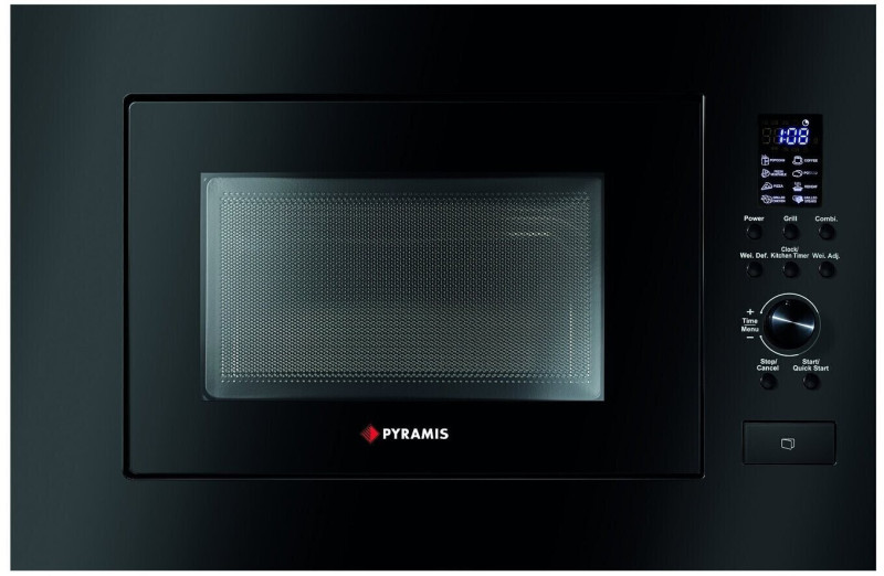 Pyramis 30 Εντοιχιζόμενος Φούρνος Μικροκυμάτων με Grill 23lt Μαύρος 034011401