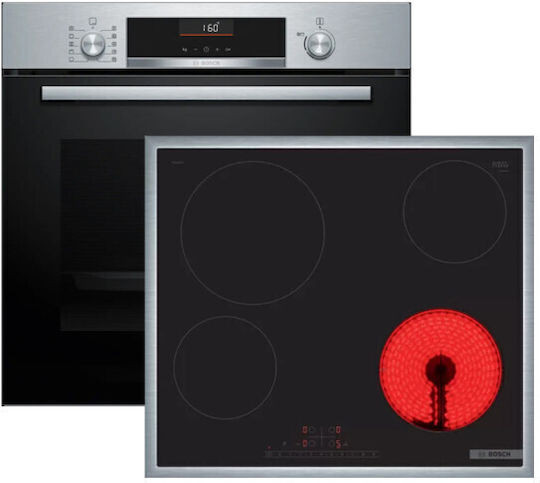 SET ΦΟΥΡΝΟΣ & ΕΣΤΙA BOSCH PLUS HBG536ES3 + PKE645FN2E (5έτη έγγύηση)