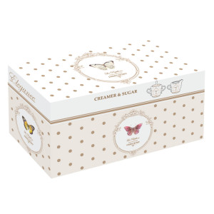 Γαλατιέρα & Ζαχαριέρα Πορσελάνη 200ml Dots&Butterfly Easy Life (R1104DOB)