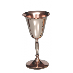 Ποτήρι Κρασιού Μεταλλικό Ροζ Χρυσό Λείο 140ml Pantazelos