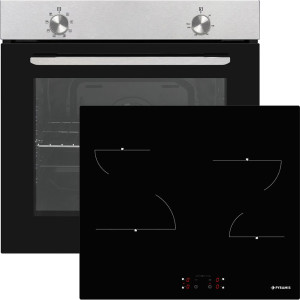 Pyramis PO78010008SIX + PHC61430FMB Φούρνος άνω Πάγκου 78lt με Κεραμικές Εστίες Π60cm Inox