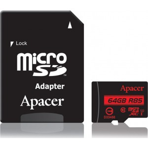 Memory Card Micro SDHC UHS-I U1 Class10 64GB Apacer R85 (110139)