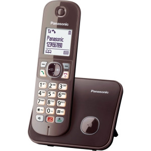 Ασύρματο Τηλέφωνο με Aνοιχτή Aκρόαση Καφέ Panasonic KX-TG6851GRA 