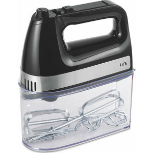 LIFE PowerMix Μίξερ χειρός 5 ταχυτήτων, 500W, με πρακτικό μπολ ανάμιξης υλικών και αποθήκευσης των εξαρτημάτων.