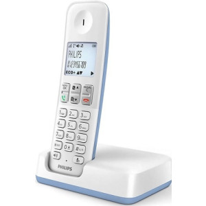 Philips D2501 Ασύρματο Τηλέφωνο με Ελληνικό Μενού Λευκό