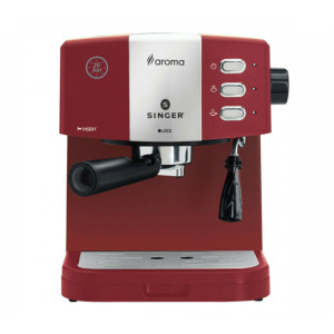 Singer Μηχανή Espresso 850W Πίεσης 20bar Κόκκινη