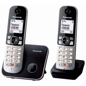 Panasonic KX-TG6852 Ασύρματο Τηλέφωνο Duo με Aνοιχτή Aκρόαση Μαύρο