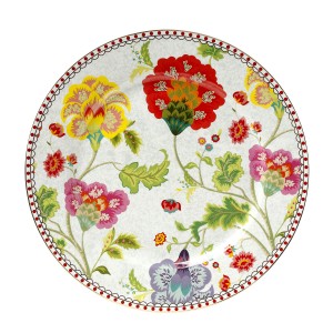 Πιάτο Γλυκού Πορσελάνινο 17 Εκ. Floral Grey Cryspo Trio 1420104