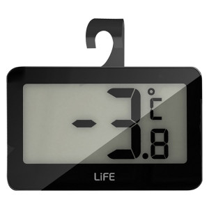 Ψηφιακό θερμόμετρο ψυγείου & εσωτερικού χώρου, μικρού μεγέθους, σε μαύρο χρώμα με ασημί περίγγραμμα LIFE Fridgy
