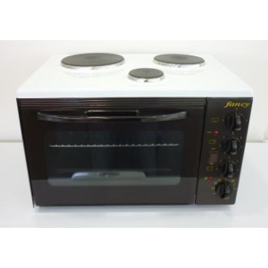 FANCY 0001 Κουζινάκι Επιτραπέζιο, 3 Εστιών,Αντιστάσεων, 1500 Watt, Λευκο ΜΕ ΦΩΣ