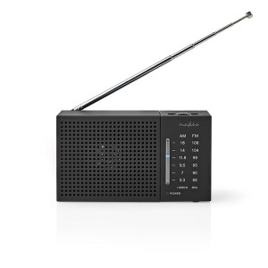 Μini φορητό ραδιόφωνο FM / AM, σε μαύρο χρώμα NEDIS RDFM1200BK