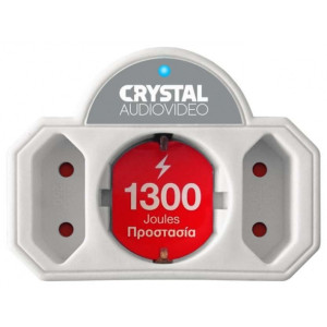 Πολύπριζο Ασφαλείας Crystal Audio SPW21-1300-70 3 Θέσεων Λευκό 
